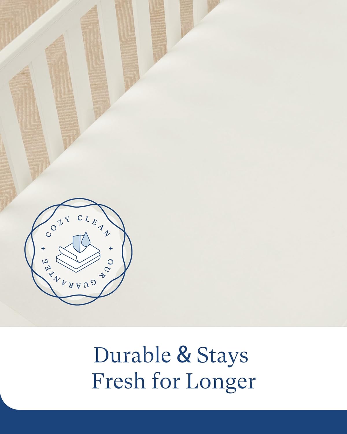 Supersoft Pack and Play Sheets Fitted, Premium Bamboo Viscose Mini Crib Sheets, Pack N Play Mattress Sheets, Graco Playard Baby Sheets Neutral for Boys Girls, 5'' Deep Pocket 2-Pack
