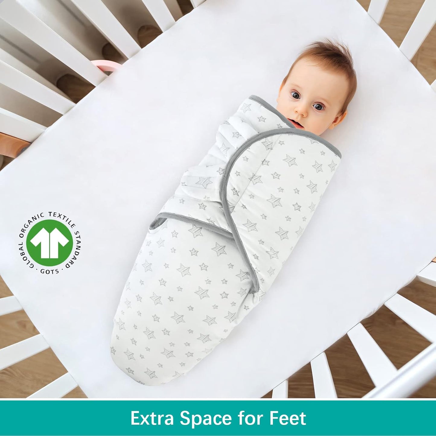 Biloban Quilted Baby Swaddles 0-3 Months 2 Pack, Warm Quilted Baby Swaddle, Newborn Swaddle, Adjustable Swaddle Blanket, Lovely Print