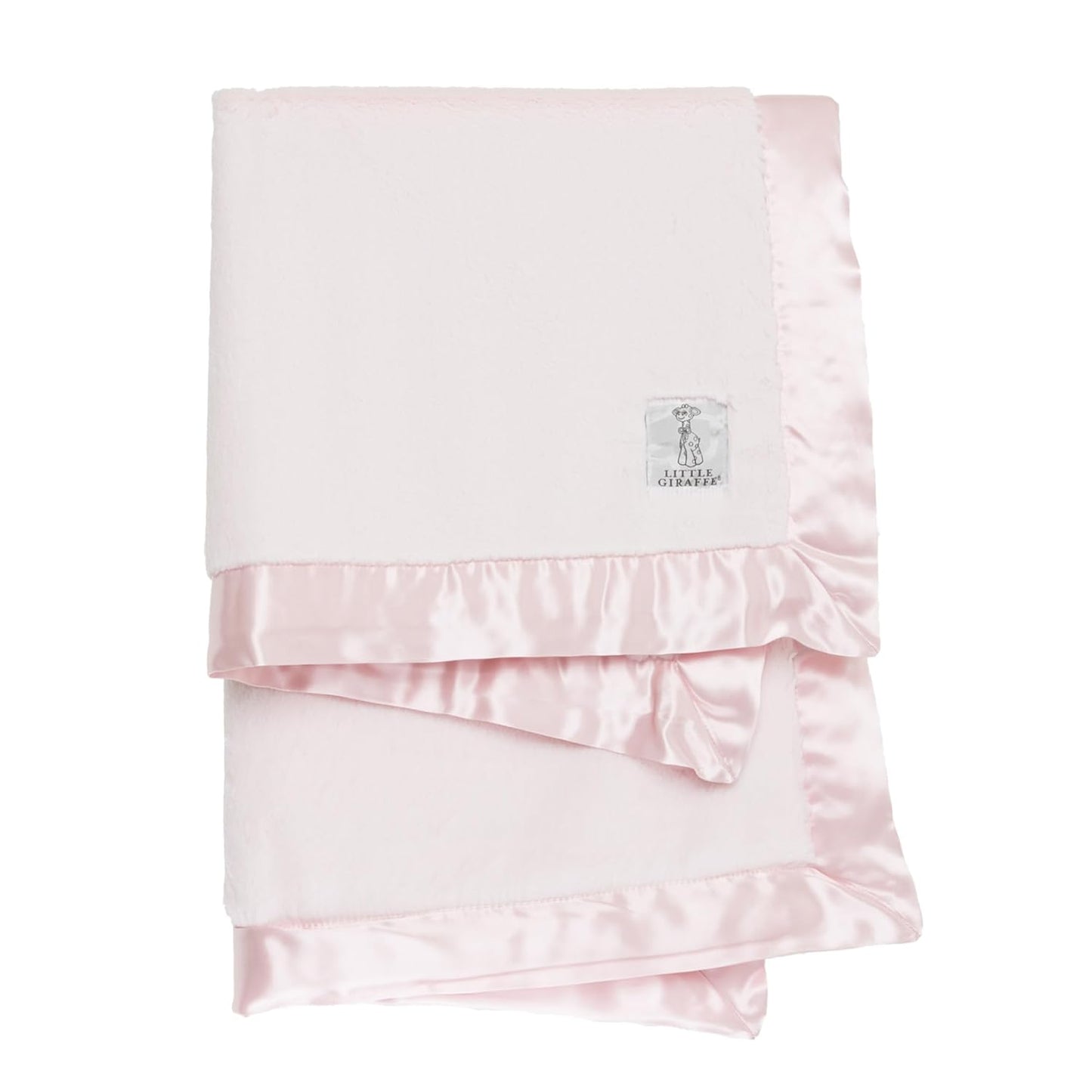 Little Giraffe Baby Blanket - Luxe Soft Blanket with Satin Trim - Baby Stroller Blanket - Newborn Baby Essentials & Baby Gifts - 29x35" - Pink