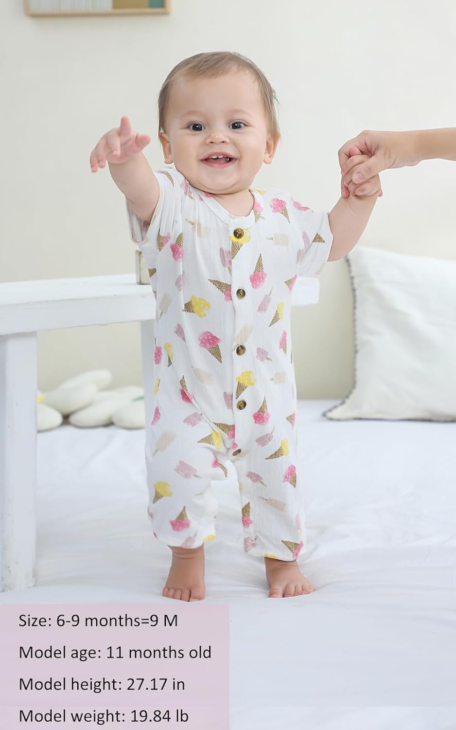 Baby Girl Romper Button Jumpsuit Summer Infant Boy Clothes for 0-24 Months