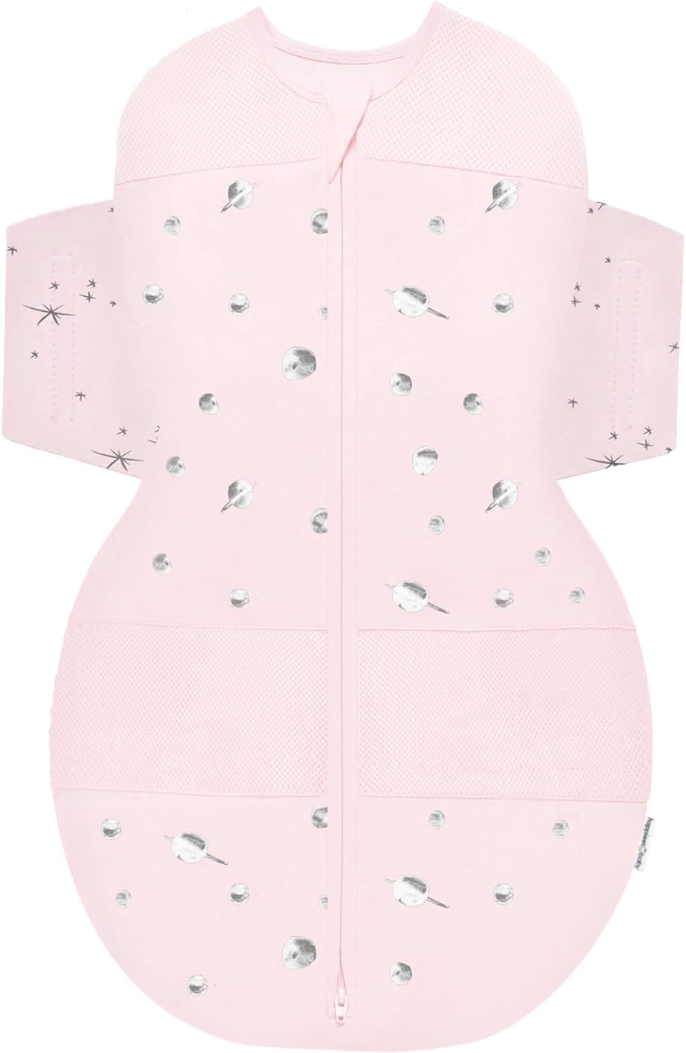 Happiest Baby SNOO Sleep Sack - 100% Organic Cotton Baby Swaddle Blanket - Doctor Designed Promotes Healthy Hip Development (Rose Planets, Large)