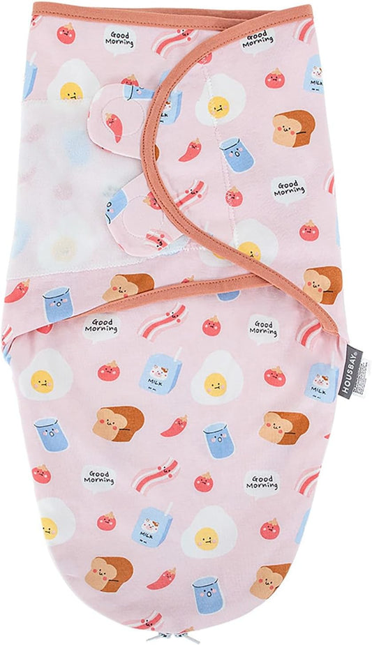 HOUSBAY Baby Swaddle Blanket Boy Girl, Super Soft 100% Cotton Newborn Adjustable Swaddles for 0-3 Months, 2-Way Zipper Sleep Sack 1 Pack