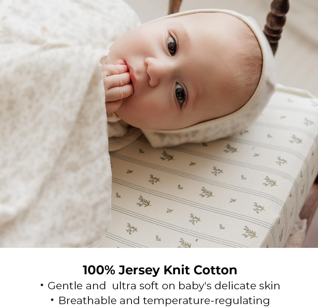 Ely's & Co. Pack and Play Sheets, for Mini/Portable Crib, 2 Pack Fitted Playpen Play Yard Sheet Set Compatible with Graco Pack n Play, for Baby Boys, 100% Cotton, 38”x24”x5” Blue Linear Berry Leaf