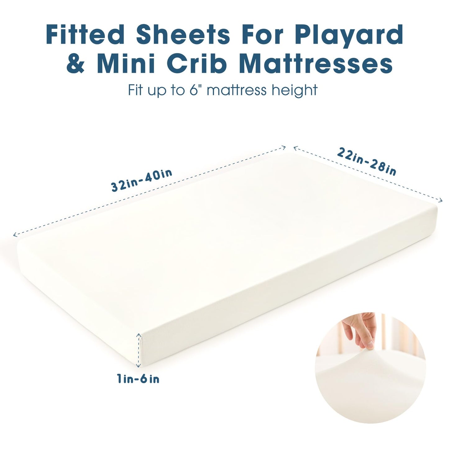 GRSSDER Mini Crib Sheets Fitted, Pack and Play Sheets 2 Pack, Ultra Soft Stretchy Pack N Play Sheets, Universal Fit for Playard Mattress, Jersey Crib Sheets Neutral for Boys and Girls, Gray/White