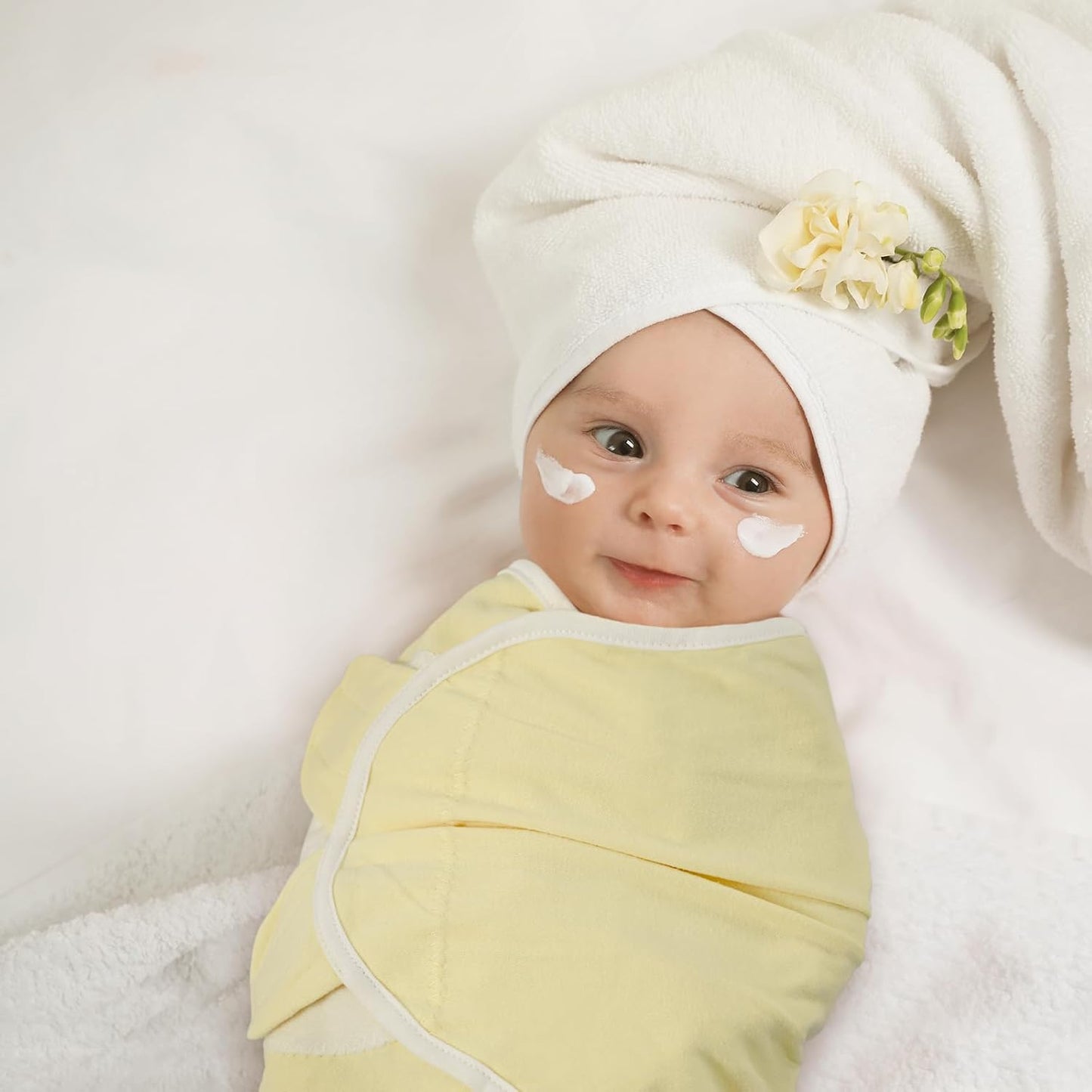 GLLQUEN BABY Swaddle Blankets for Baby Girl & Boy, Easy Adjustable Sleep Sack, Newborn Swaddles for 0-3 Months, Baby Sleep Sack, Pink & Yellow Tone, Swaddling Blankets 3 Pack Wrap Set