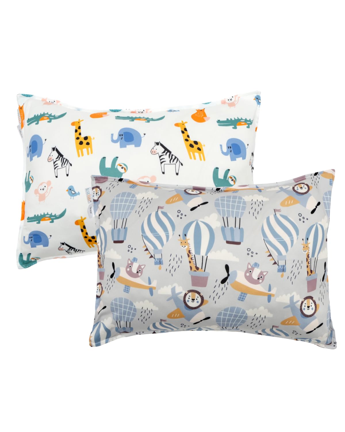 ALVABABY Toddler Pillowcases Stretchy Soft Kids Pillow Cover 2 Pack Fit 13"x 18" or 12"x16" Envelope for Girl Boy Sleepy Travel 2TPE23A