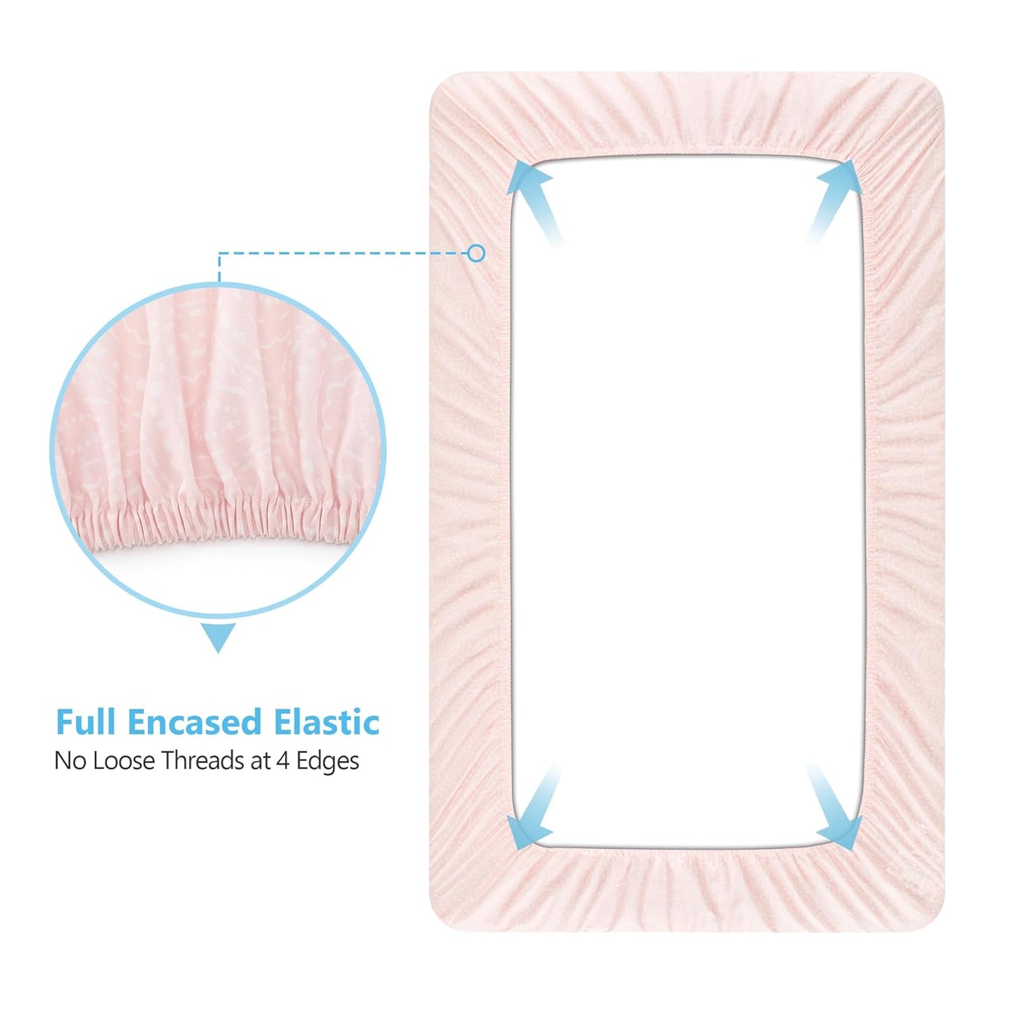 TILLYOU Baby Crib Sheets for Boys Girls, Super Soft Toddler Bed Sheets, 2 Pack Sheets for Standard Crib Mattress 28x52in, Lucky Pony Peace Dove and Big Pink Flower