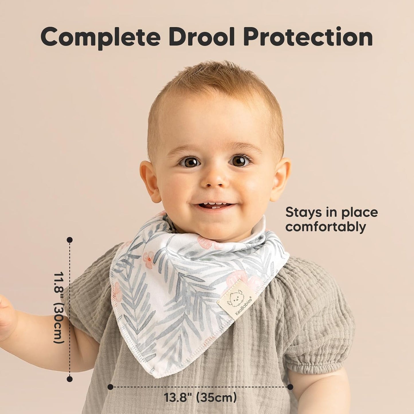 8-Pack Organic Baby Bandana Bibs for Girls - Super Absorbent Triangle Baby Bibs for Drooling and Teething Infant, 100% Cotton Extra Soft for Newborn, Infant 0-36 Months (Bloom)