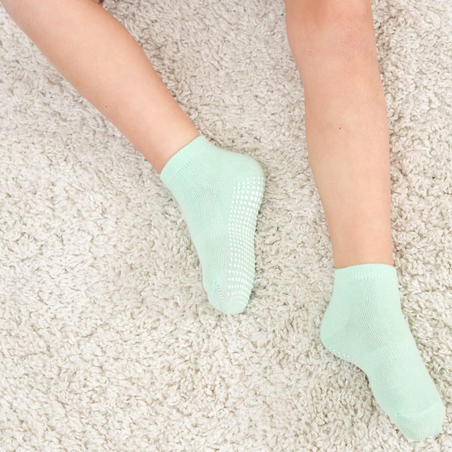 Zaples Baby Non Slip Grip Ankle Socks with Non Skid Soles for Infants Toddlers Kids Boys Girls