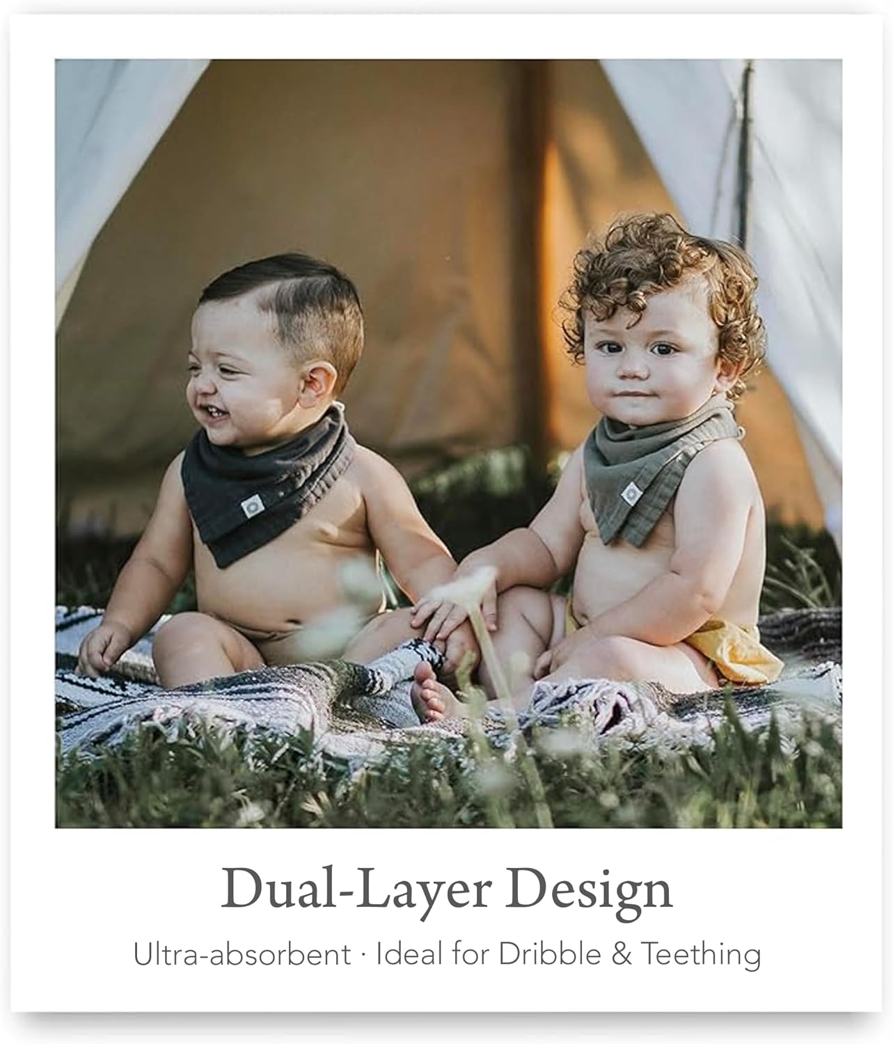 Kishu Baby Indi Organic Baby Bandana Bibs – Fairtrade 4-Way Reversible Drool Bibs for Boys & Girls – Unisex (Set of 5)