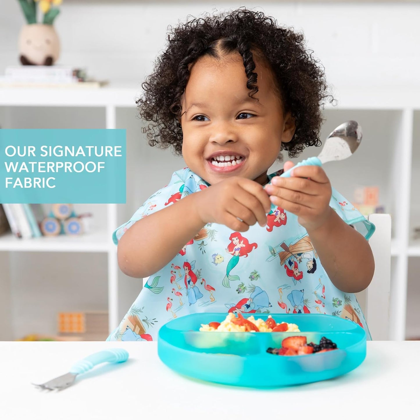 Bumkins Bibs - Toddler Bibs, Waterproof, Large for 1-3 Years, Short Sleeve