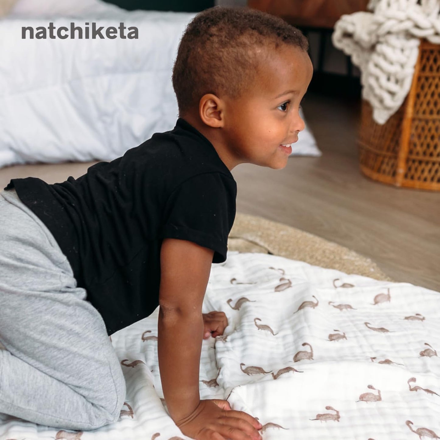 Organic Cotton Muslin Baby Blanket for Boys and Girls - Luxurious Soft Toddler Quilt for Swaddling - Gender Neutral Blankets Makes a Great Neutral Star