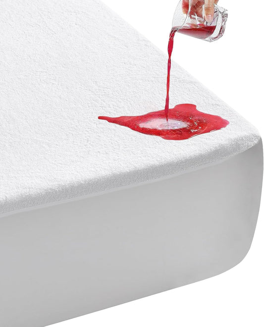 LAVANCE Premium Cotton Terry Mattress Protector – Full Size, Waterproof Soft Noiseless Dirt-Proof Washable Bed Mattress Cover
