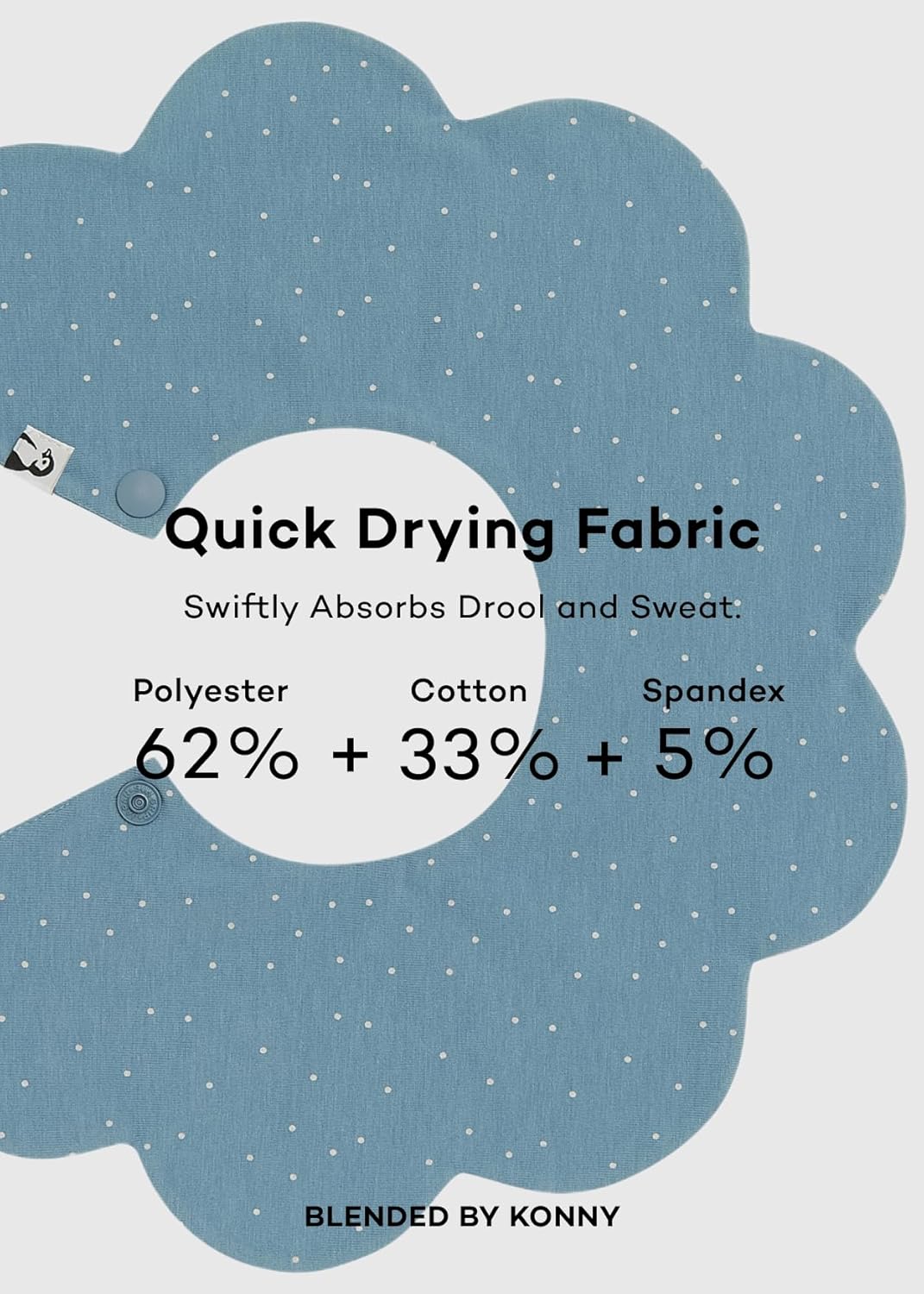 Konny Baby Bibs 5-Pack, 360 ° Rotate, Soft and Absorbent Bandana Drooling for Boys Girls baby Essentials