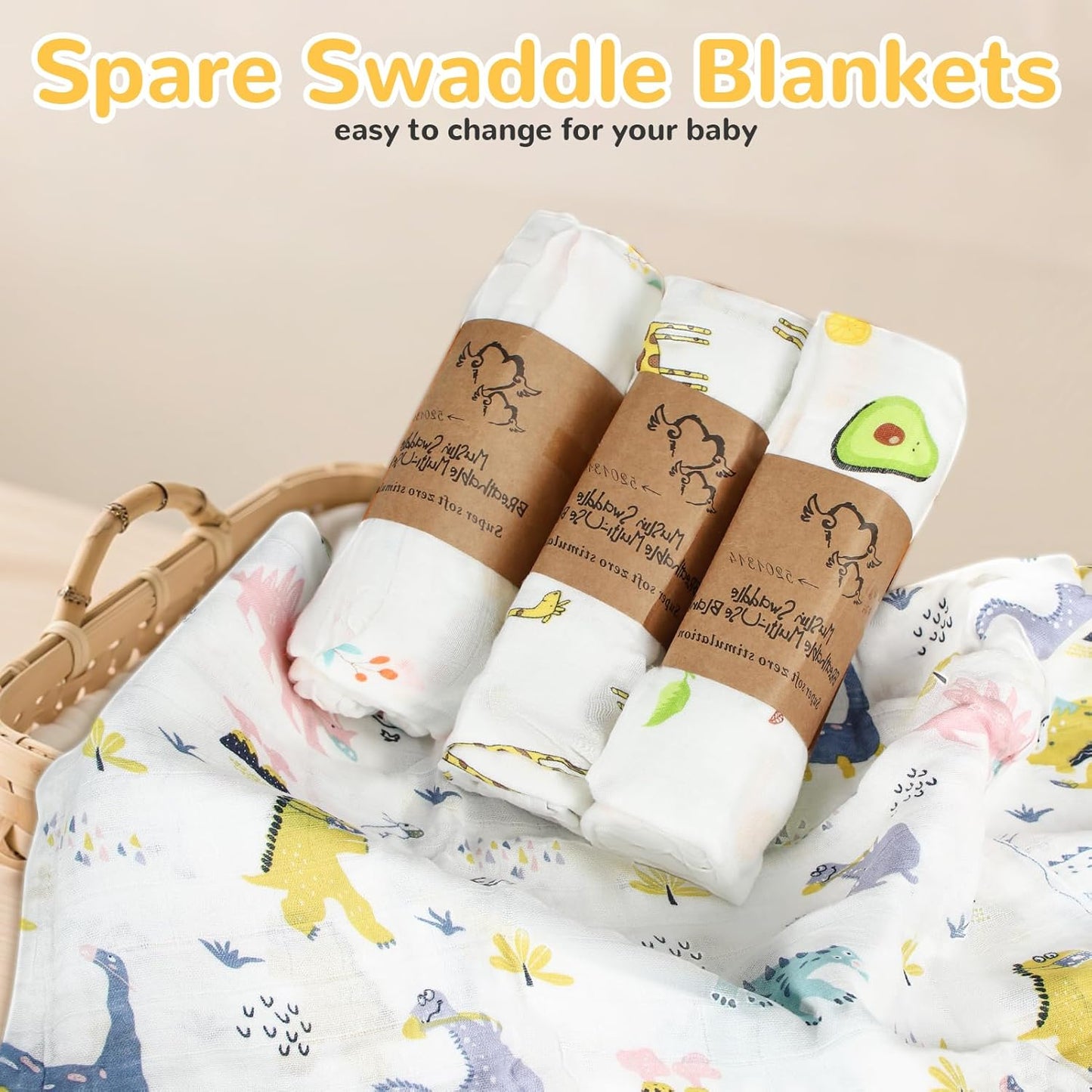 Cotton Muslin Swaddle Blankets for Newborn - 4 Pack Breathable Receiving Blankets for Baby - 47''X47'' Large Soft Thin Unisex Baby Blanket Burp Clothes Baby Bath Towel Stroller Cover