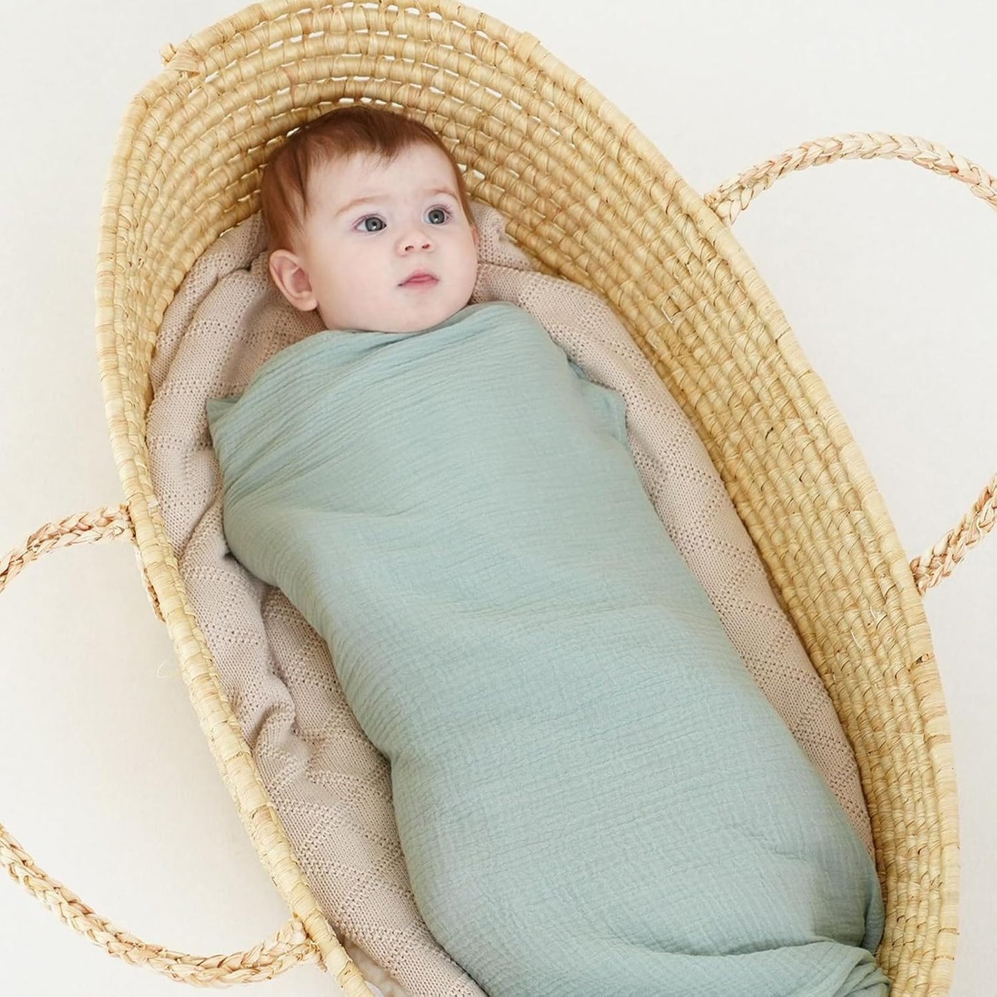 Muslin Swaddle Blankets for Newborns, 2 Pack 100% Cotton Receiving Blankets, Soft and Breathable Baby Swaddles, Large 40 x 40 Inches, Baby Essentials for Boys and Girls, Shower Gift