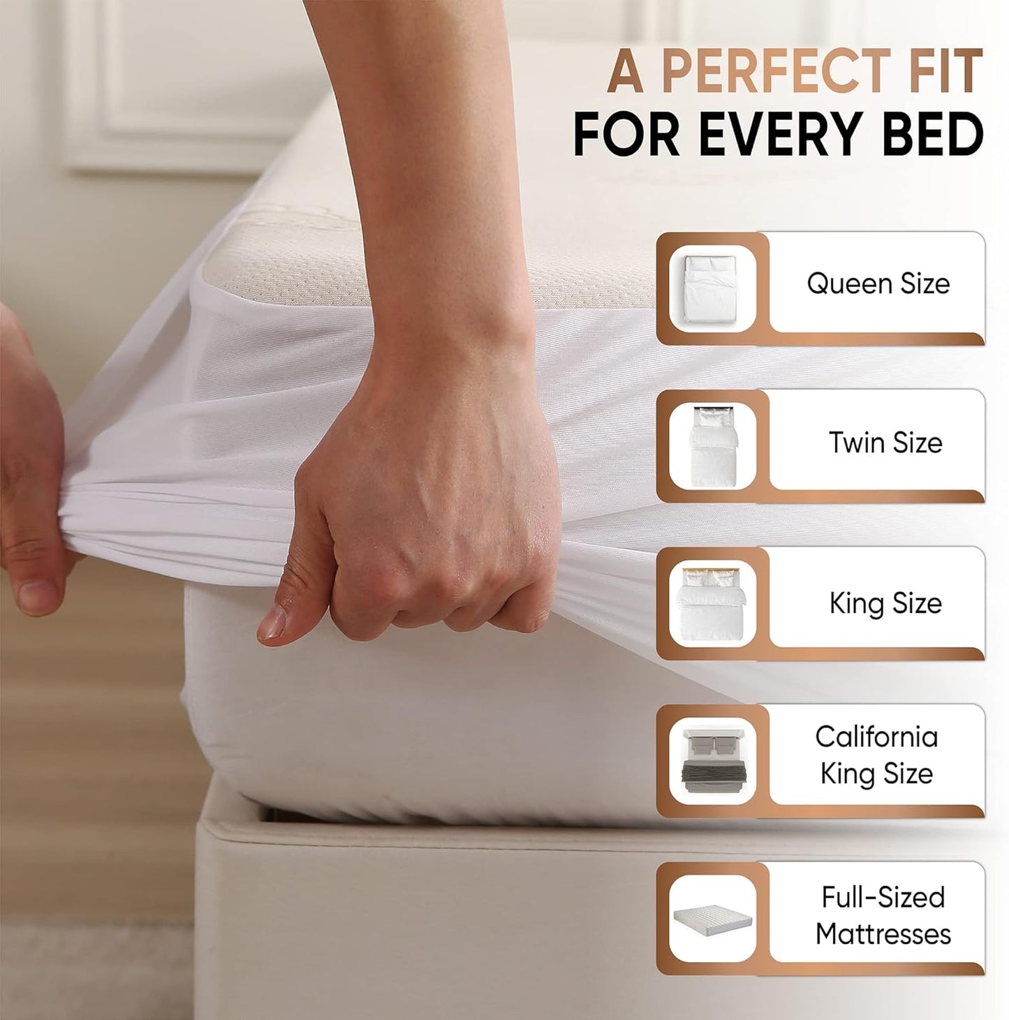 Waterproof Organic Mattress Protector Twin - Organic Cotton Breathable Mattress Pad Cover - 200 GSM Comfort - Deep Pocket - Fitted Comfort