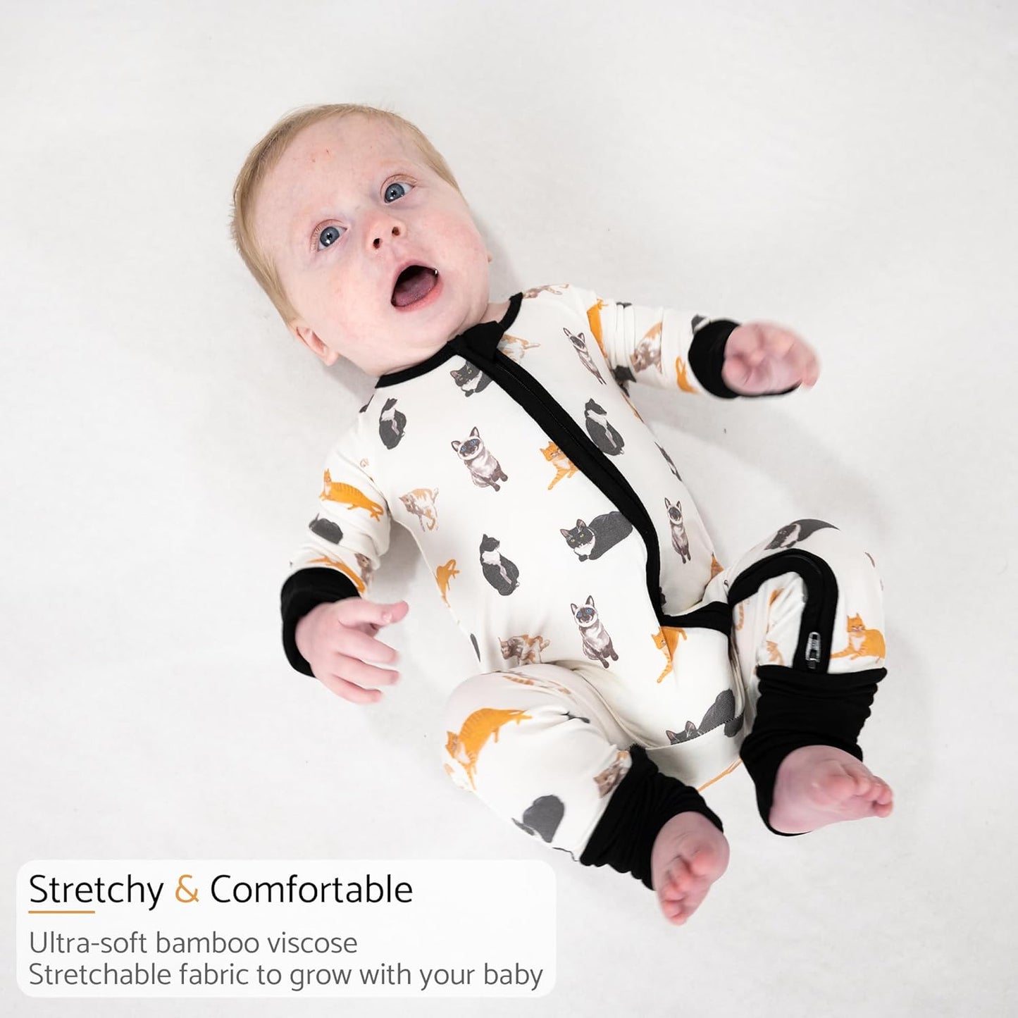 LollyBanks Baby Pajamas, Baby Romper 95% Bamboo Viscose and 5% Spandex