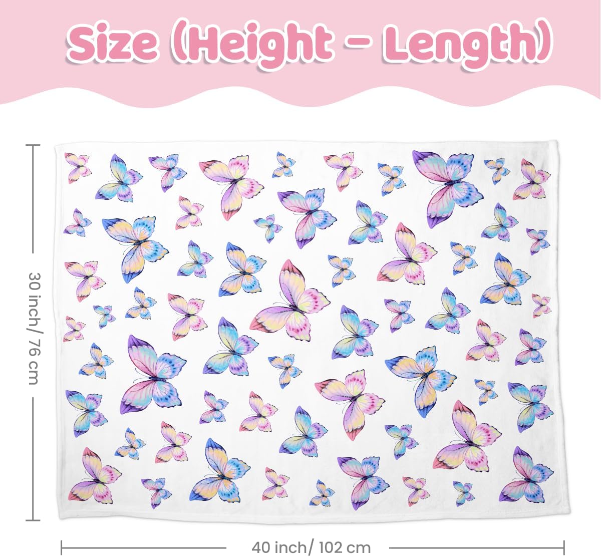 SANDJEST Kid Blankets for Girls 30 x 40 - Kids Throw Minky Blankets with Layer Dotted Backing - Gifts for Birthday Nursery Room Decor