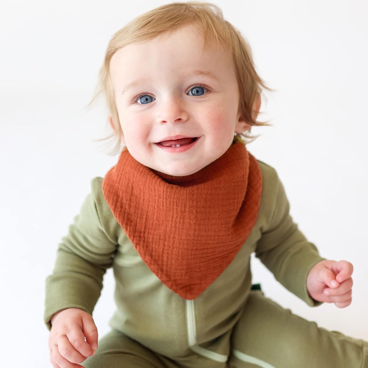 Konssy Muslin Baby Bibs 10 Pack Baby Bandana Drool Bibs 100% Cotton for Unisex Boys and Girls, Soft Absorbent Set for Teething and Drooling