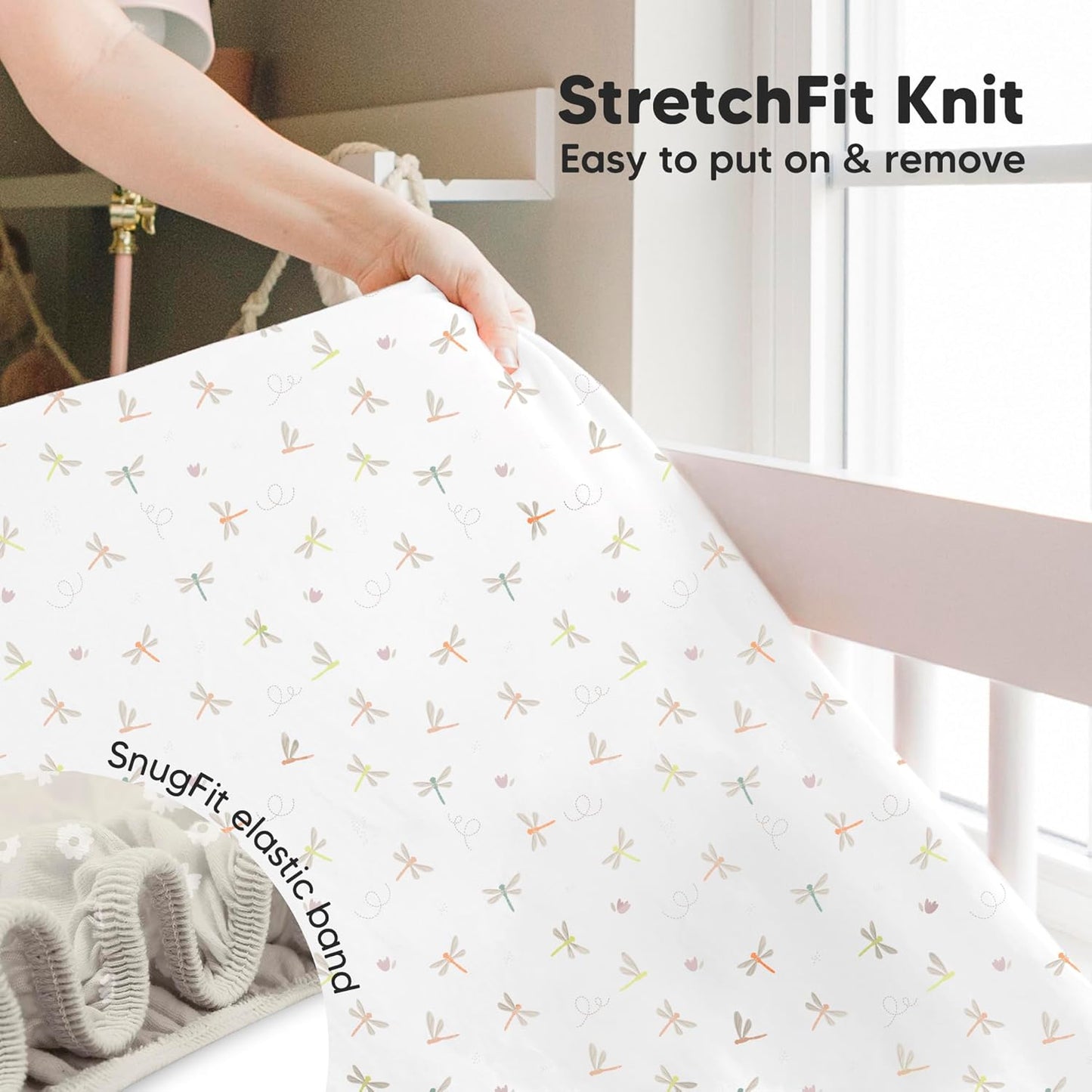 KeaBabies 2-Pack Baby Crib Sheets for Boys, Girls - 52x28 Viscose Derived from Bamboo Toddler Bed Sheets Neutral, Fitted Crib Mattress Cover for Standard Baby Bedding, Soft & Cozy (Meadow)