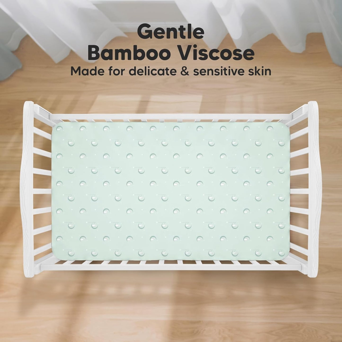 KeaBabies 2-Pack Baby Crib Sheets for Boys, Girls - 52x28 Viscose Derived from Bamboo Toddler Bed Sheets Neutral, Fitted Crib Mattress Cover for Standard Baby Bedding, Soft & Cozy (Lunaris)