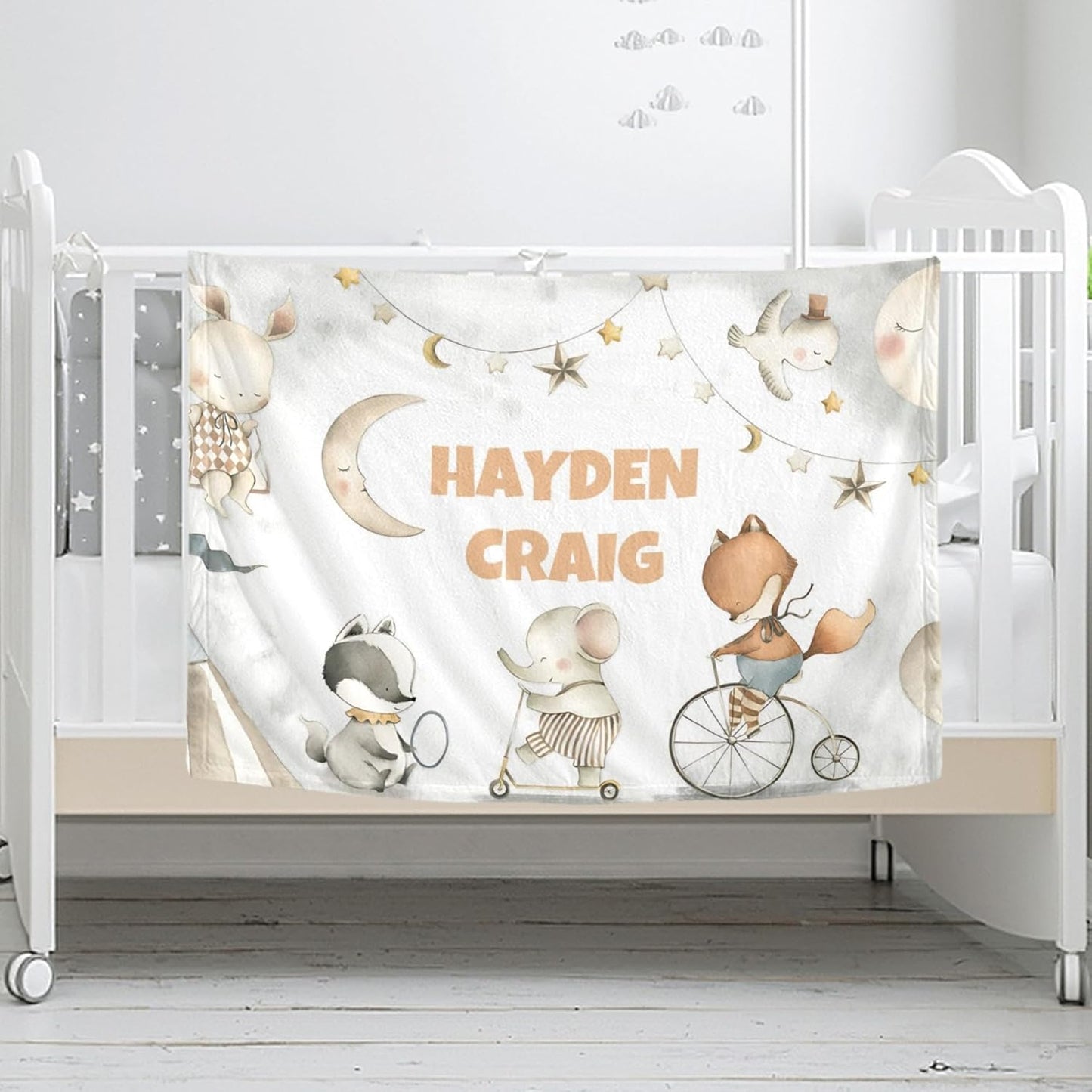 Personalized Baby Blanket, Custom Baby Blanket with Name, Customize Baby Blanket for Baby Girl or Boy, Baby Name Swaddle Blanket for Toddlers Kids Newborn, Best Gift for Baby