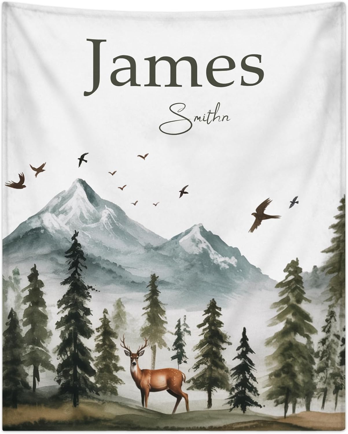 Personalized Baby Blanket for Boys Girls Custom Baby Blanket with Name Newborn Expect Mom Toddlers Kids Customized Gifts for Baby Shower Birthday Christmas Super Soft Cozy Flannel Bed Throw Blanket