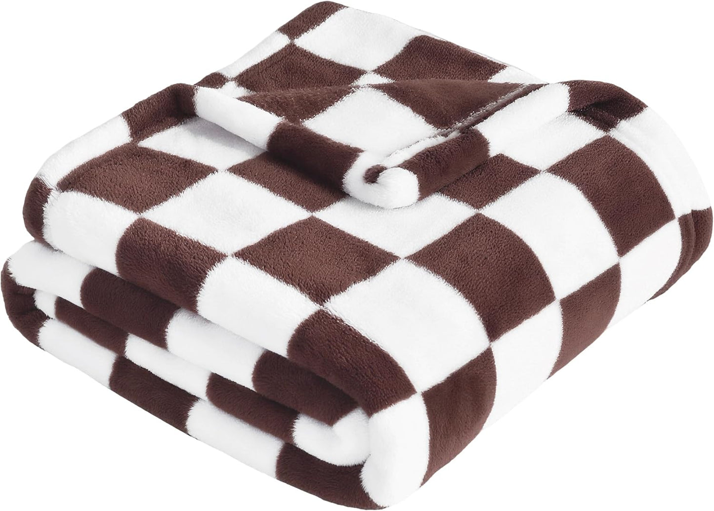 Yurhap Checkered Baby Blanket Fleece Baby Blankets Neutral for Boys Girls, Super Soft Warm Lightweight Infant Toddler Newborn Receiving Gifts for Crib Stroller, 30x40 Inch, Brown
