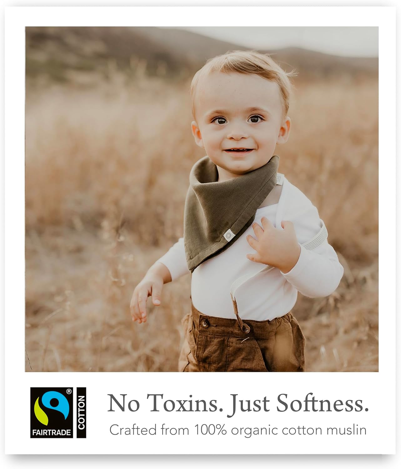 Kishu Baby Indi Organic Baby Bandana Bibs – Fairtrade 4-Way Reversible Drool Bibs for Boys & Girls – Unisex (Set of 5)