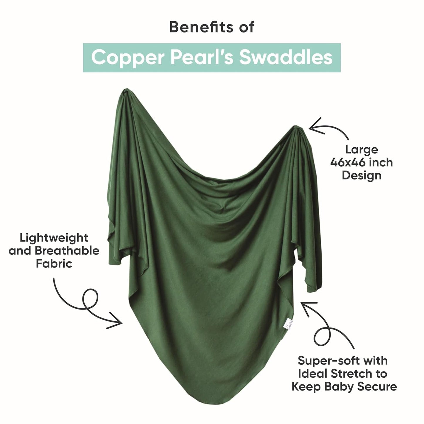 Copper Pearl Baby Swaddle Blanket - Premium Knit Baby Blanket, Large Soft Stretchy Receiving Blankets for Baby Boy and Girl, Swaddles for Newborn, Infant, and Toddler (Mabel)