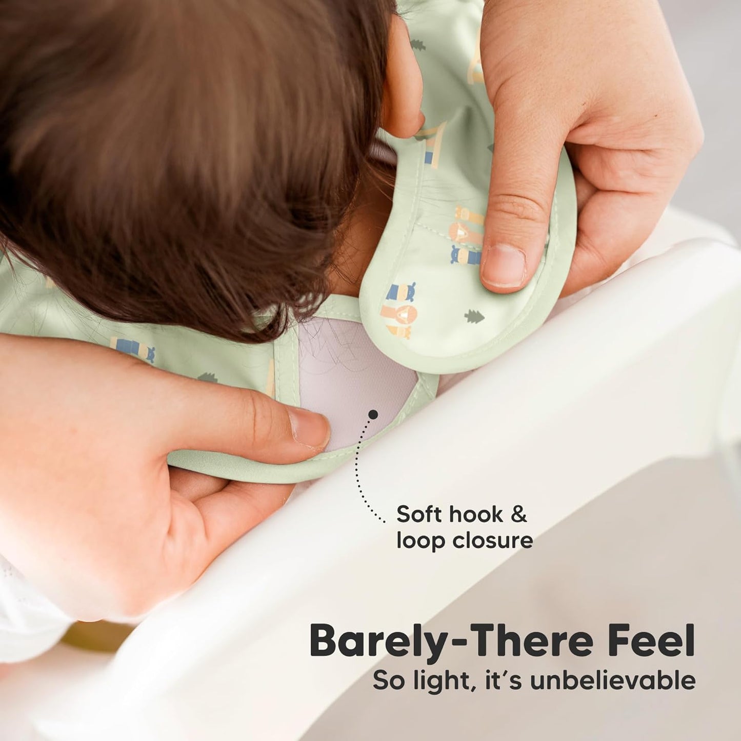 3-Pack Waterproof Baby Bibs for Eating - Lightweight Toddler Feeding Bibs with Large Food Catcher, Mess Proof, Food-Grade Baby Eating Essentials, Easy to Put On & Clean (Toy Land)