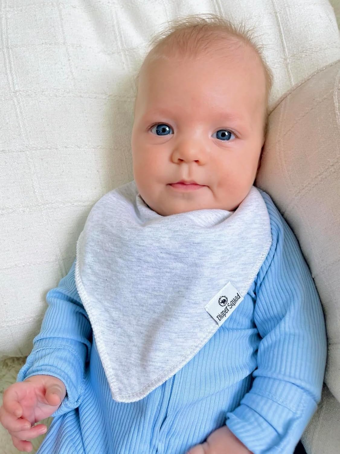 DiaperSquad's Baby Bibs for Drooling and Teething, Bibs for Boys, Baby Girl - Solid Cotton Baby Drool Bibs