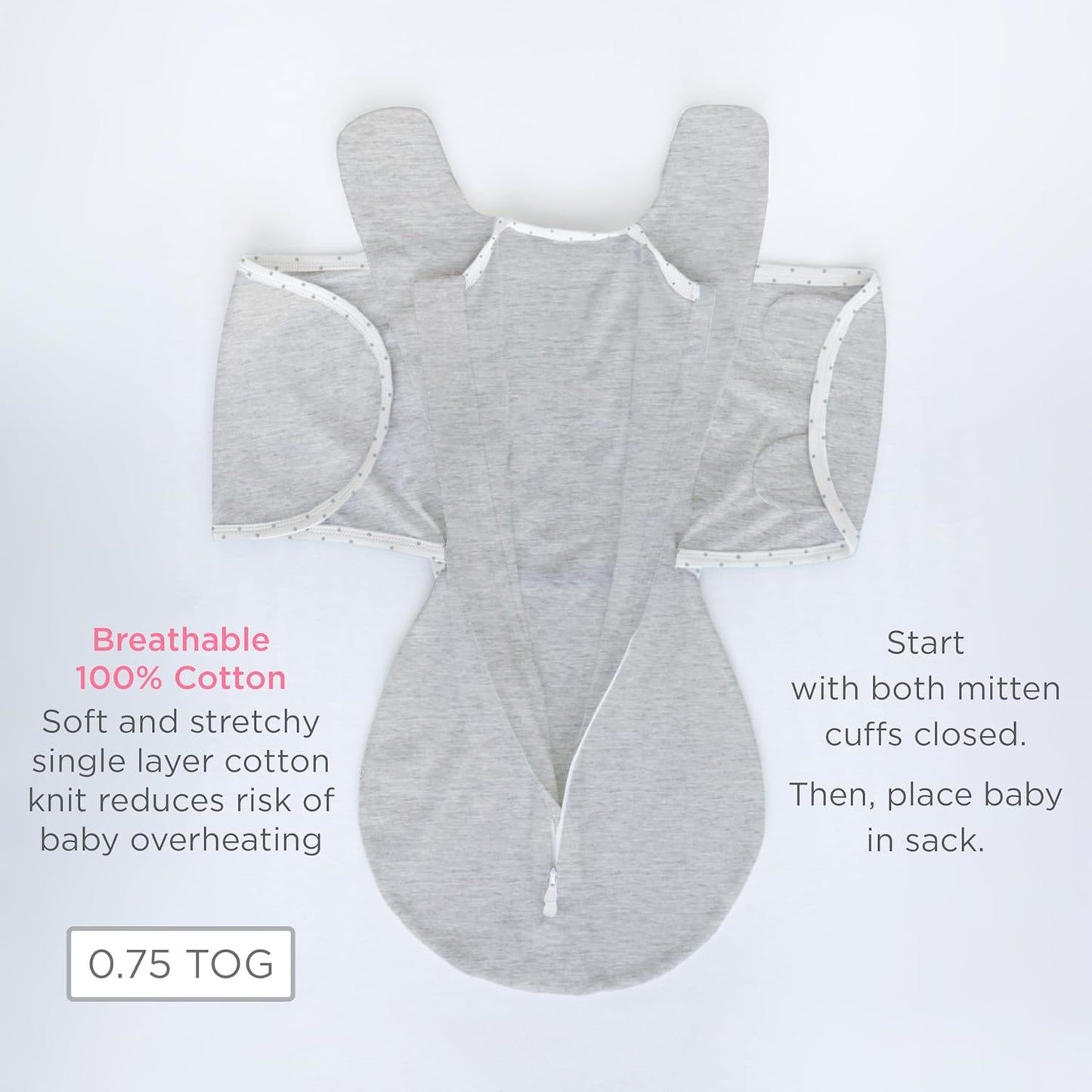 SwaddleDesigns 6-Way Omni Swaddle Sack Arms Up Swaddle for Newborn, More Options to Calm Startle Reflex, Improves Sleep