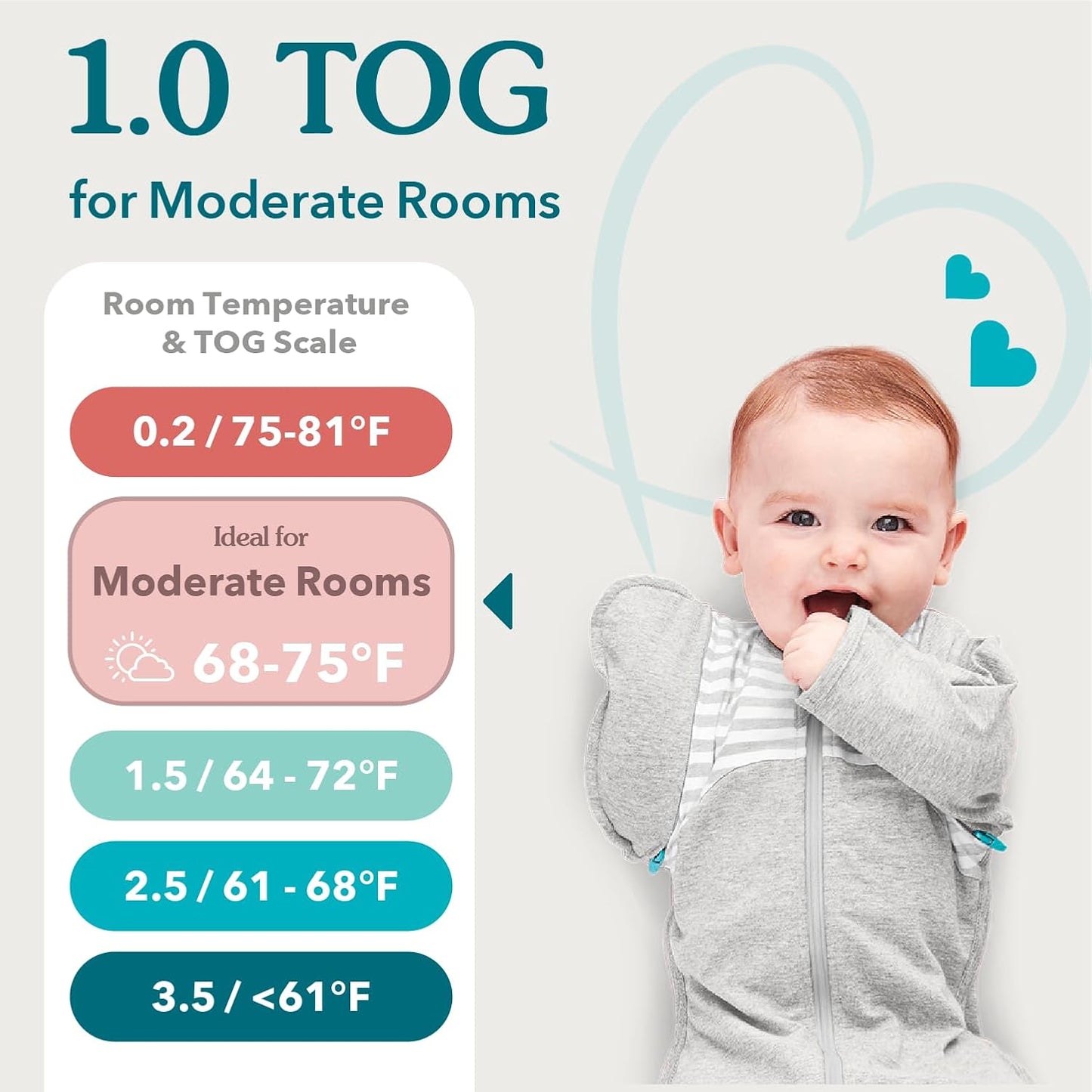 Love To Dream Swaddle UP, Gray, Newborn, 5-8.5 lbs., Dramatically better sleep, Allow baby to sleep in their preferred arms up position for self-soothing, snug fit calms startle reflex