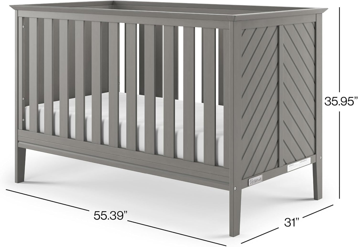 Child Craft Atwood 3-in-1 Convertible Crib, Baby Crib Converts to Day Bed, Toddler Bed, 3 Adjustable Mattress Positions, Non-Toxic, Baby Safe Finish (Lunar Gray)