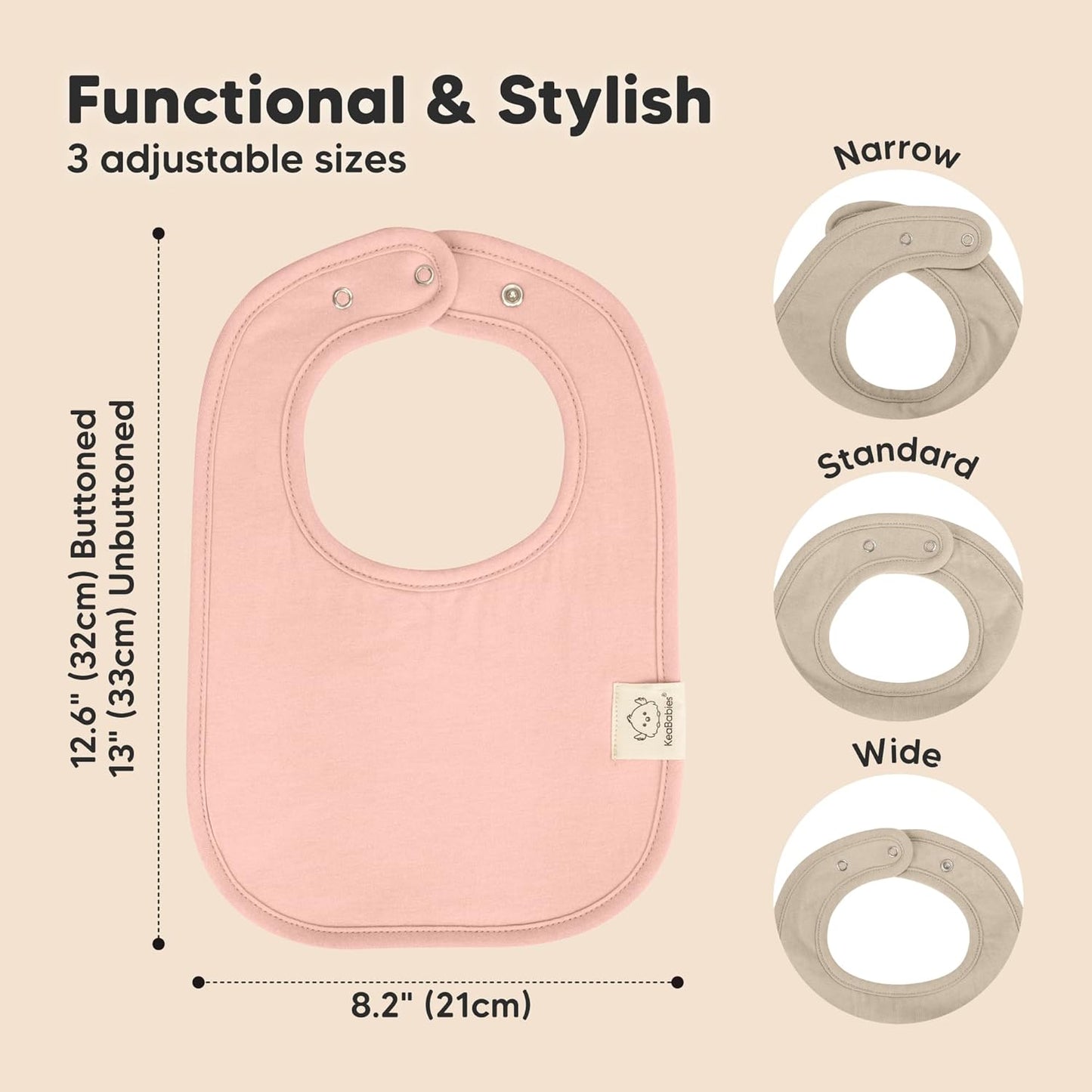 KeaBabies 8-Pack Organic Baby Bibs for Boys, Girls - Super Absorbent Cotton Drool Bibs for Baby Girl & Boy, Teething Toddler, Drooling Newborn, Ultra Soft & Machine Washable (Dawn)