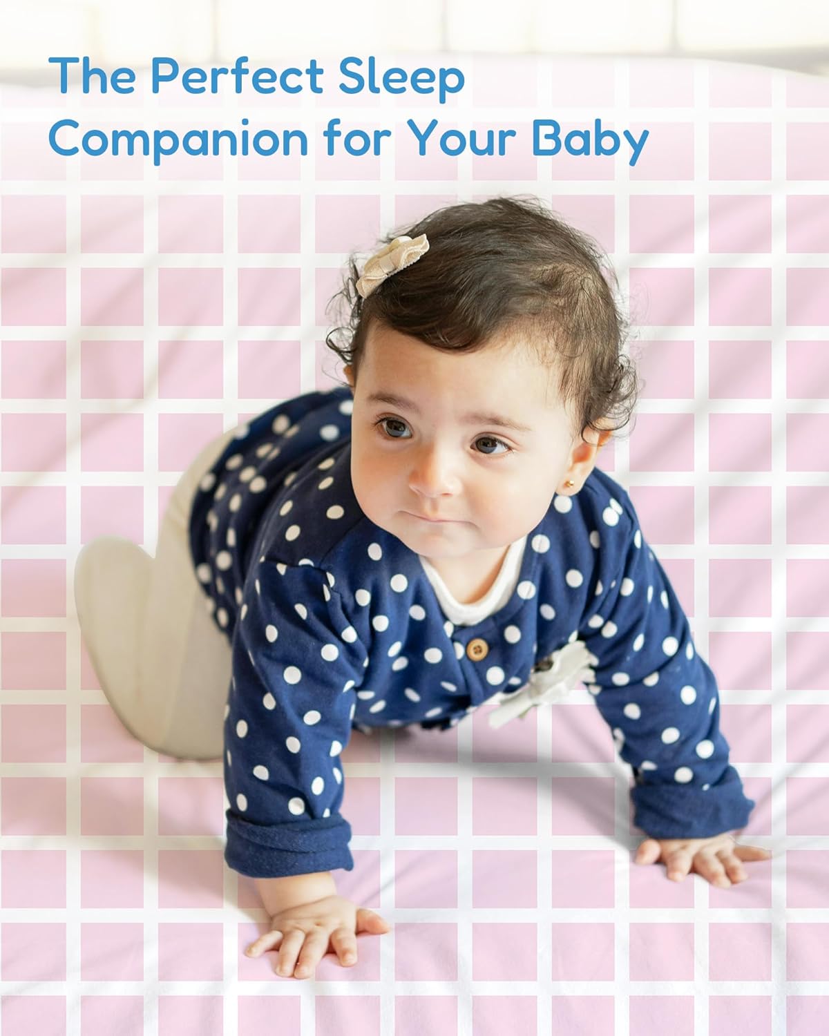 Baby Crib Sheets Boy Girl for Standard Crib Mattress - Flower&Pink Checkered Crib Sheet, Soft Jersey Knit, Breathable and Cozy, Fits 28''x52''x9'' Extra Deep Pocket