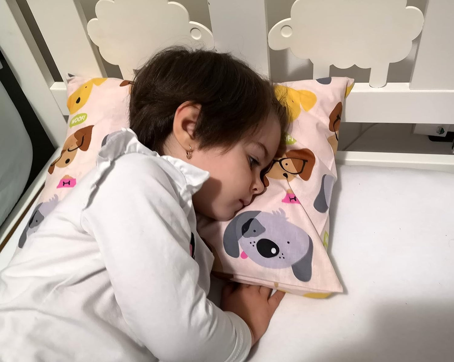 13x18 Toddler Pillowcase Cotton - Kids Pillowcase Puppies, Pillow Cases for Travel Pillows, Toddler Pillow Protector - Puppies with Glasses