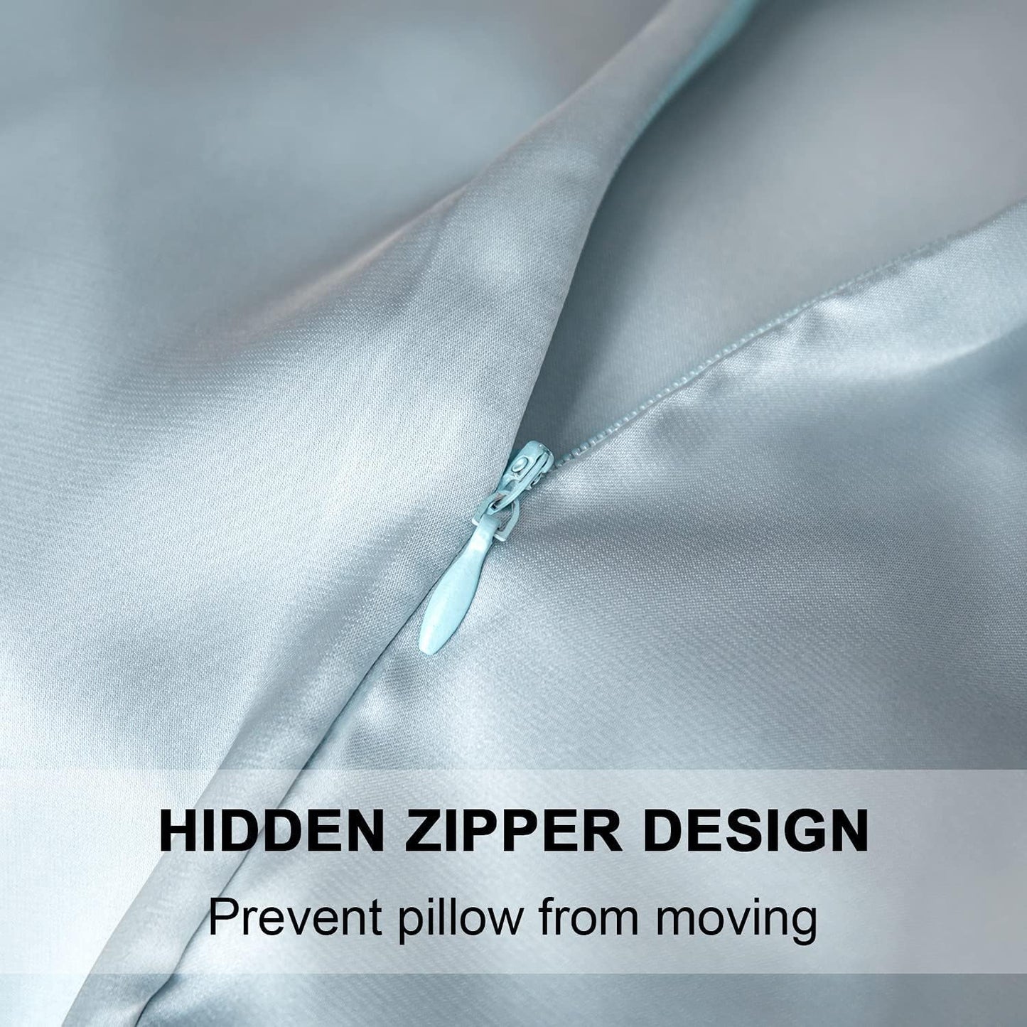 Mulberry Silk Pillowcase for Hair and Skin,Cooling Silk Pillow Case with Hidden Zipper,Allergen Proof Dual Sides Soft Breathable Smooth Silk Pillow Cover for Women (Aqua Blue, Body)