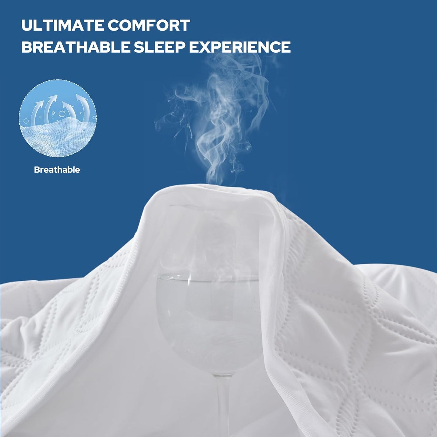 BEDLORE Waterproof Mattress Protector, California King Size Noiseless Mattress Pad with Deep Pocket Fitted Up to 6-18 inches, Soft Noiseless Bed Mattress Cover Washable for Home, Bedroom, Hotel