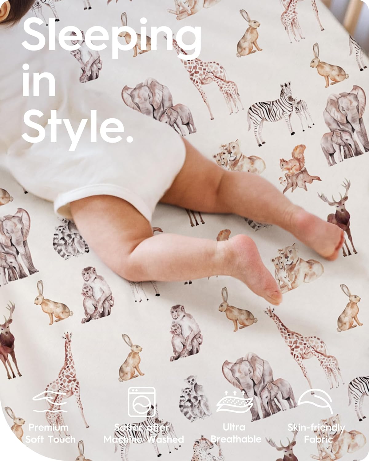 Premium Fitted Baby Boy Crib Sheets for Standard Crib Mattress - Ultra-Soft Jersey Knit Crib Mattress Sheet, Safe and Snug, Durable, Stylish Crib Sheet, 28''x52''x9'' Extra Deep Pocket