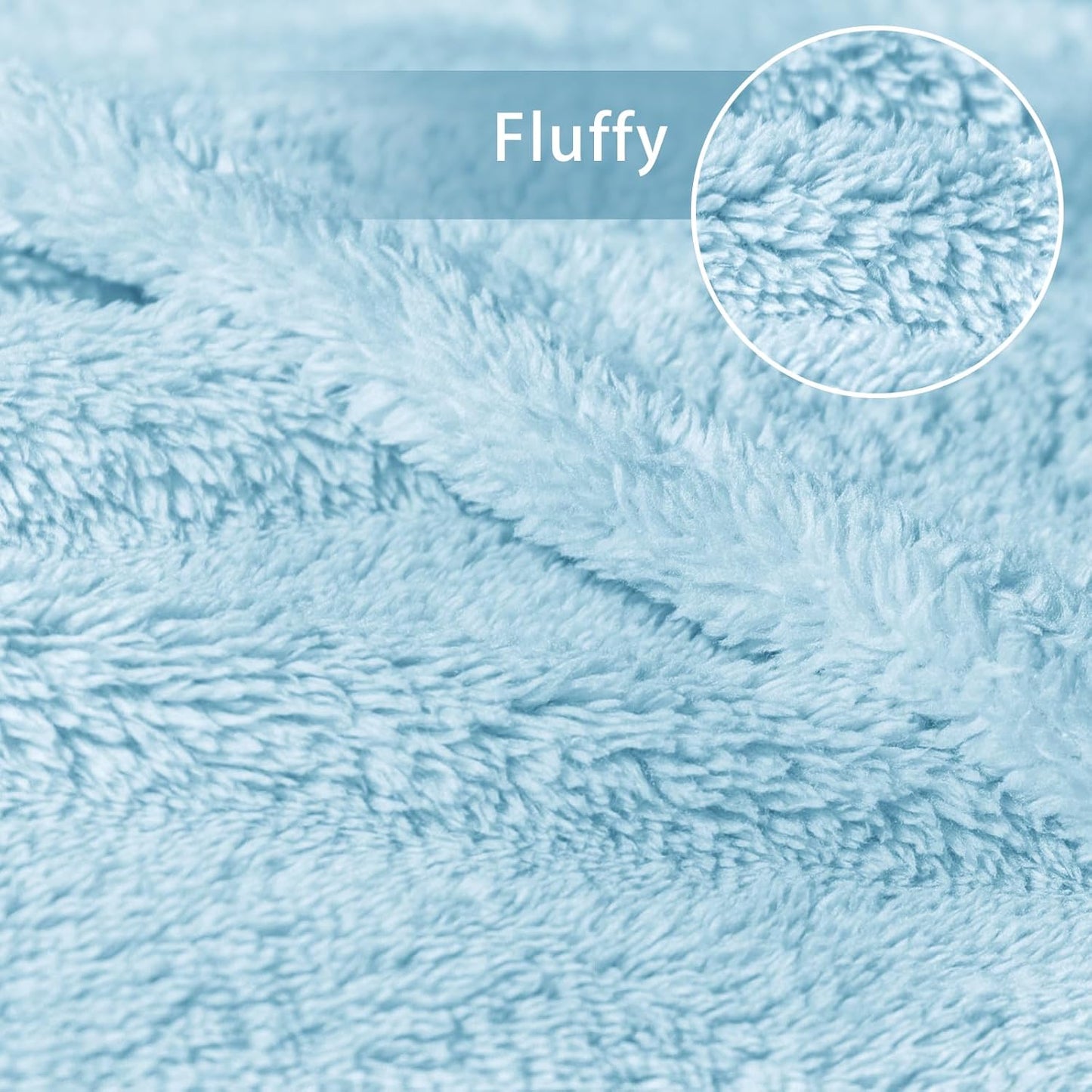 Exclusivo Mezcla Soft Fleece Throw Blanket for Couch, Super Soft Velvet Plush Bed Blanket, Fuzzy Cozy and Warm for All Seasons, 50x60 Inches, Light Blue