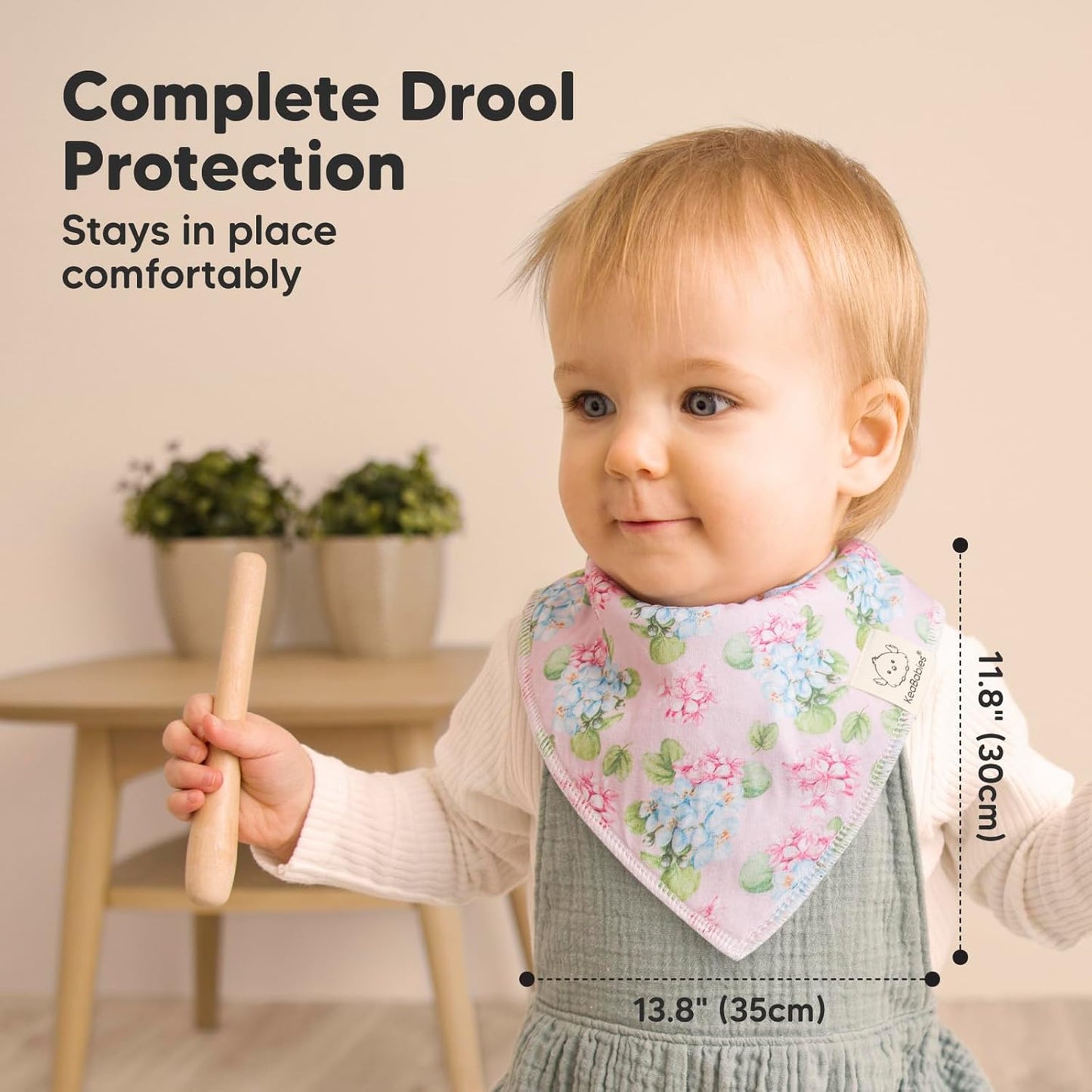 8-Pack Organic Baby Bandana Bibs for Girls - Super Absorbent Triangle Baby Bibs for Drooling and Teething Infant, 100% Cotton Extra Soft for Newborn, Infant 0-36 Months (Flourish)