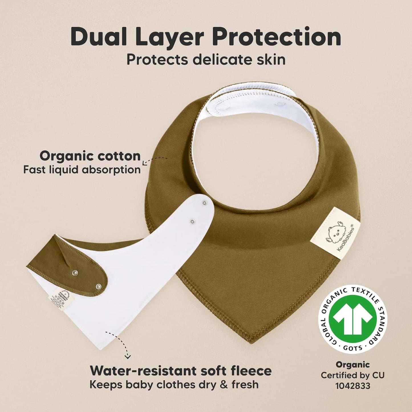 8-Pack Organic Baby Bandana Bibs for Boys, Girls - Super Absorbent Triangle Baby Bibs for Drooling and Teething Infant, 100% Cotton Extra Soft for Newborn, Infant 0-36 Months (Basics)