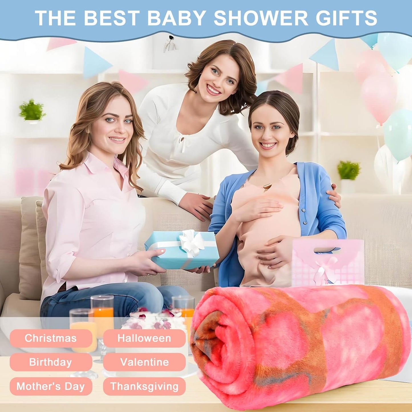 Concha Blanket Baby Stuff Shower White Elephant Gifts for Kids Throw Blankets Wrap Newborn Swaddle Toddler Boy Girl Party Novelty Gag Pets Soft Fleece Sweet Shell Bread 40in