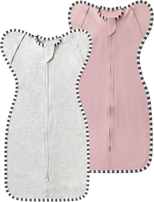Baby Transition Swaddle 2-Pack, Newborn Sleep Sack, Arms Up Design (Arms In/Out), Infant Swaddle for Boys Girls