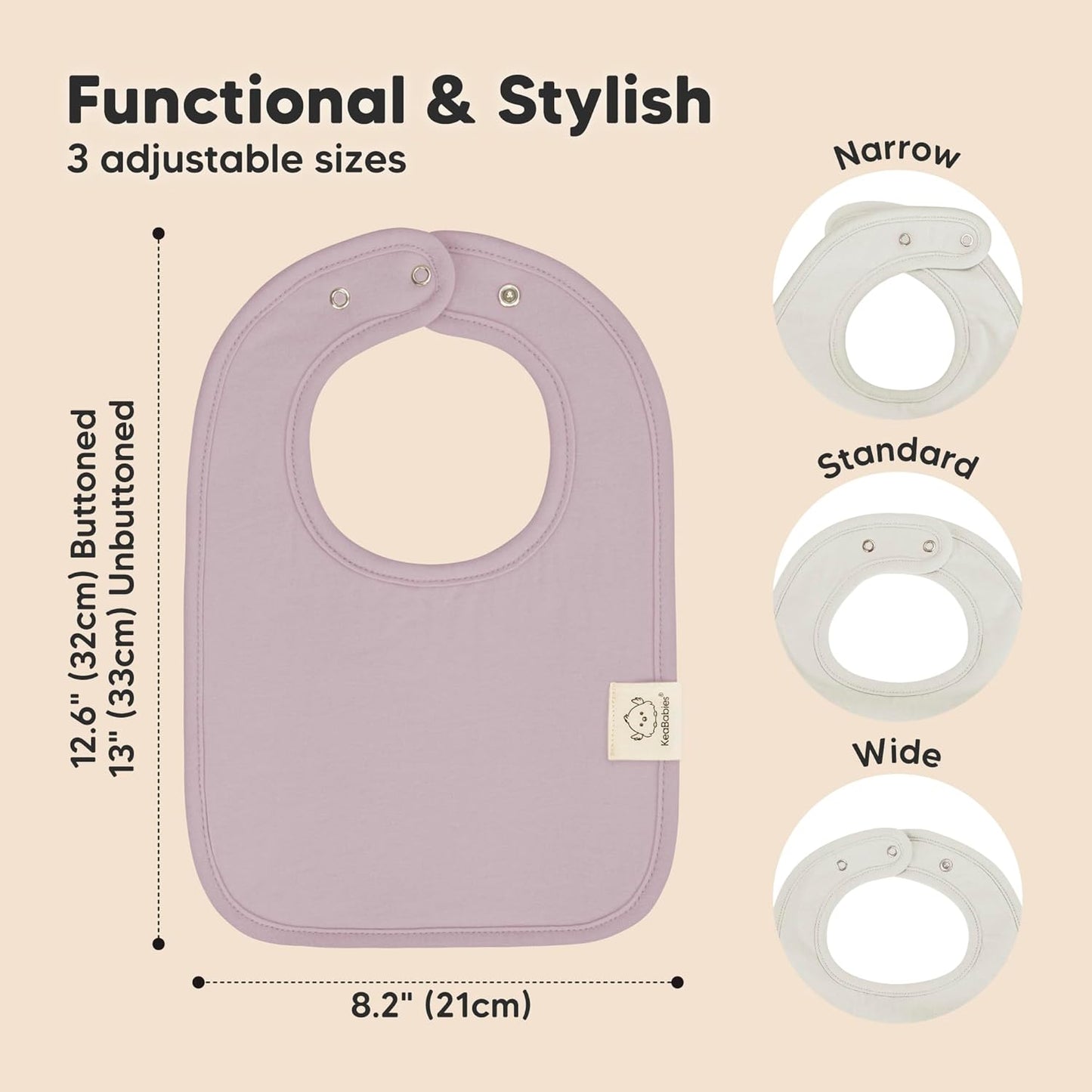 KeaBabies 8-Pack Organic Baby Bibs for Boys, Girls - Super Absorbent Cotton Drool Bibs for Baby Girl & Boy, Teething Toddler, Drooling Newborn, Ultra Soft & Machine Washable (Embrace)