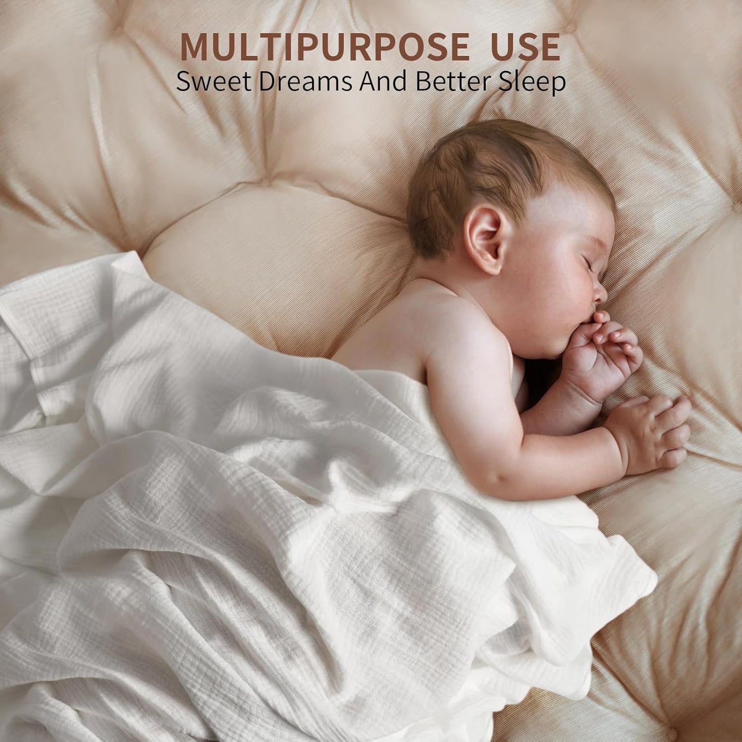 Muslin Swaddle Blankets for Newborn, 2 Pack Breathable Soft Receiving Blanket, Large 41 x 41 inches Swaddle Wrap Burping Clothes, Essentials Infant Shower Items. (White & Light Gray)