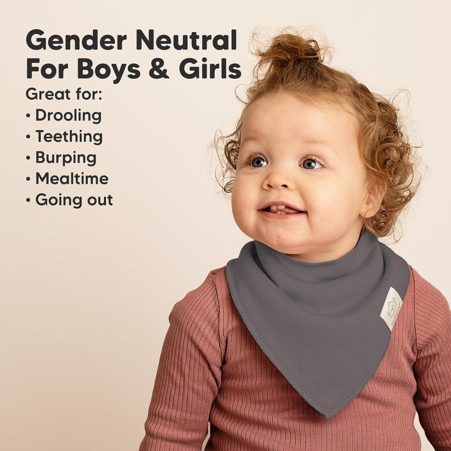 8-Pack Organic Baby Bandana Bibs for Boys, Girls - Super Absorbent Triangle Baby Bibs for Drooling and Teething Infant, 100% Cotton Extra Soft for Newborn, Infant 0-36 Months (Terracotta)